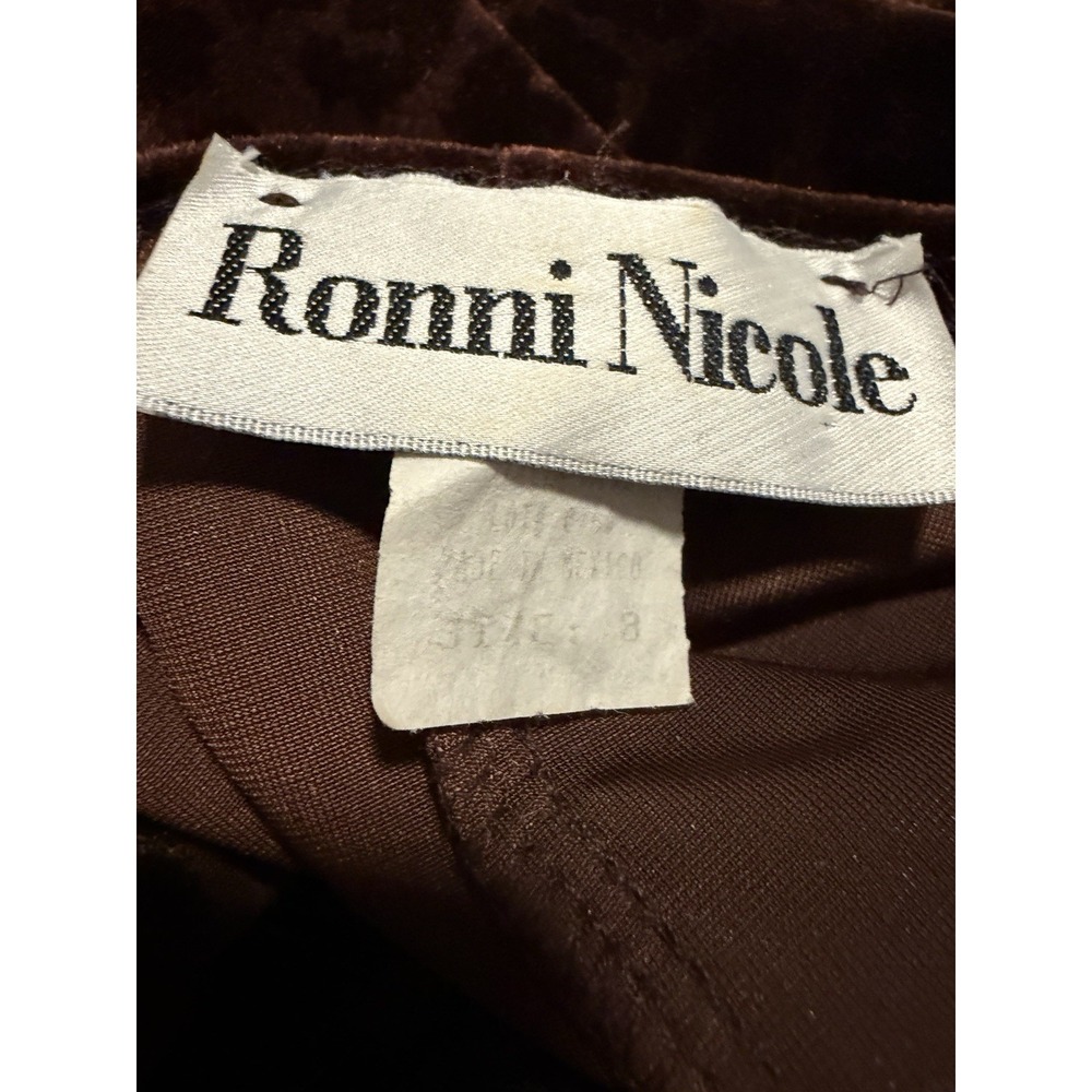 Ronni Nicole Leopard Animal Print Velvet Chocolate Brown Dress Whimsigoth Witchy - Picture 4 of 5